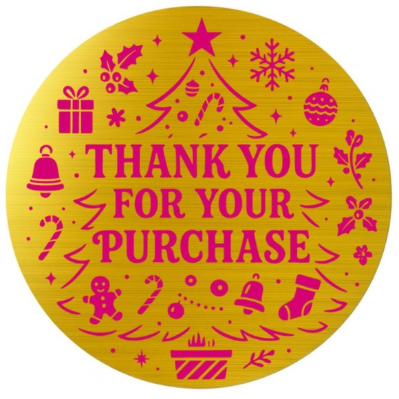 Thank You For Your Purchase Christmas Stickers 2" ROUND LABEL NEW - Picture 4 of 10